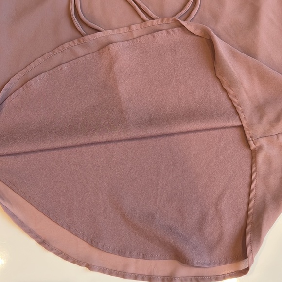 Shirt dress, V neck, Drawstring waist, long Sleeve Buttons pull into 3/4 length - Picture 5 of 6